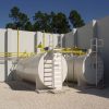 white containers with ladders