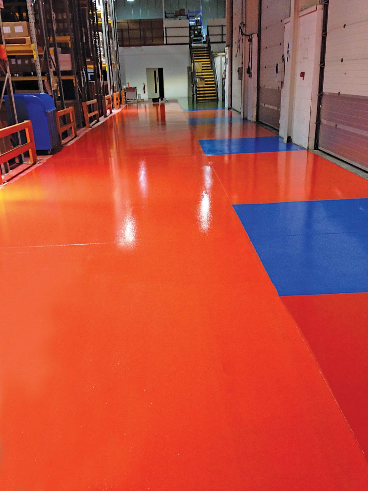 red and blue floor