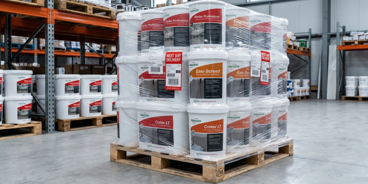Polycote Products on a pallet