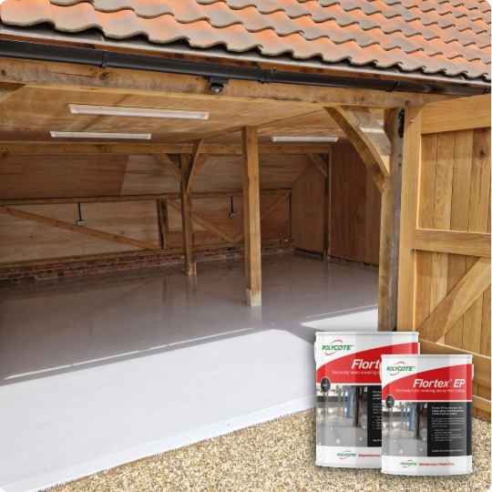 Garage floor painted with Flortex EP